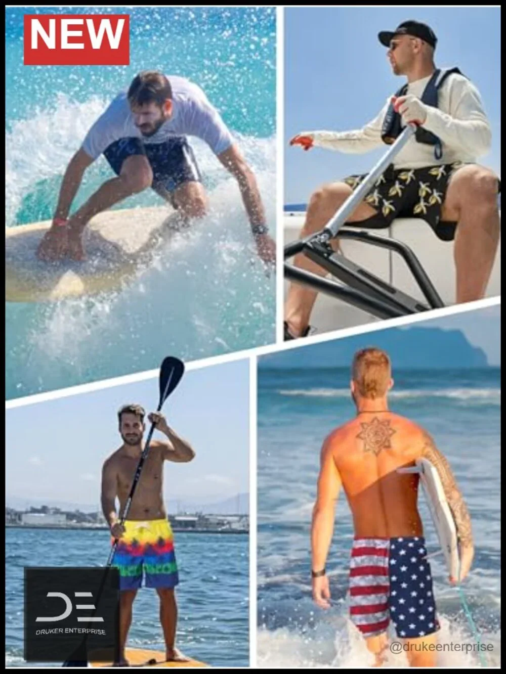 Mens Swim Trunks Board Shorts Quick Dry 9 Inch Beach Swimwear